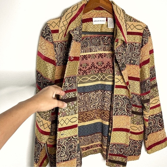 Alfred Dunner vintage tapestry multi pattern blazer jacket size 12 - Picture 8 of 12